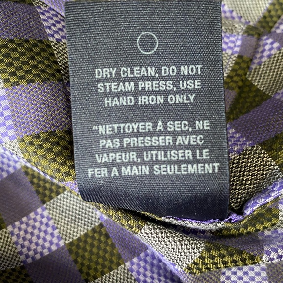 Robert Graham Purple Check Cotton Lightweight Embroidery Cuffs Shirt - Sz-2XL - Picture 10 of 16